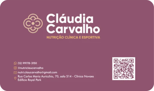 Cartão de visita personalizado da Cláudia Carvalho