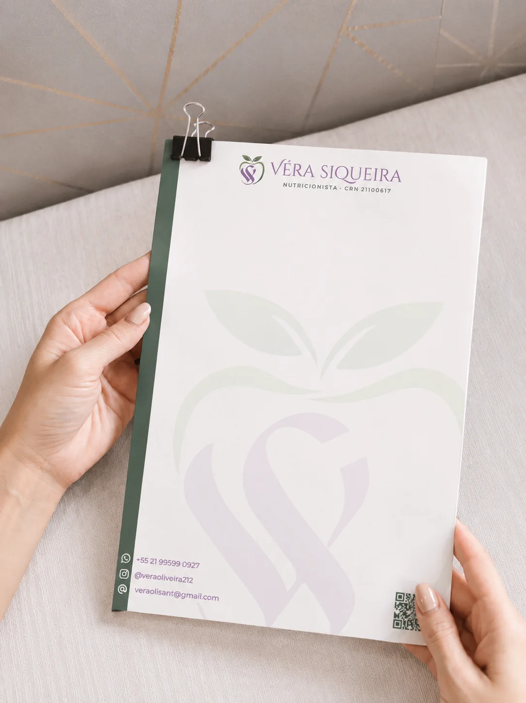 Receituário personalizado da nutricionista Véra Siqueira